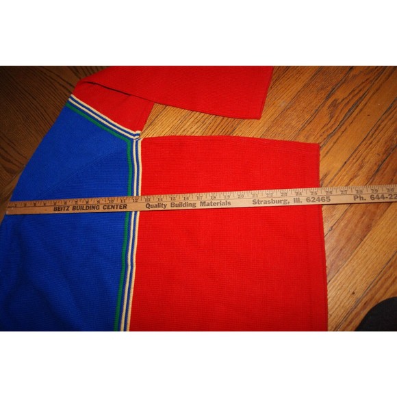 VTG 90s The Denver Mens XL Knit Sweater Blue Red Primary Color Stripe Ski Winter - Picture 7 of 8